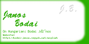 janos bodai business card